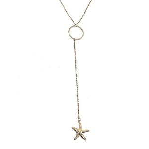 NEW GUESS 32" Starfish Statement Double Pendant Lariat Necklace in Gold